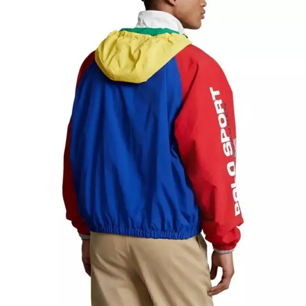Polo Sport Ralph Lauren Color Block Windbreaker Jacket Men's Small S Blue Red US